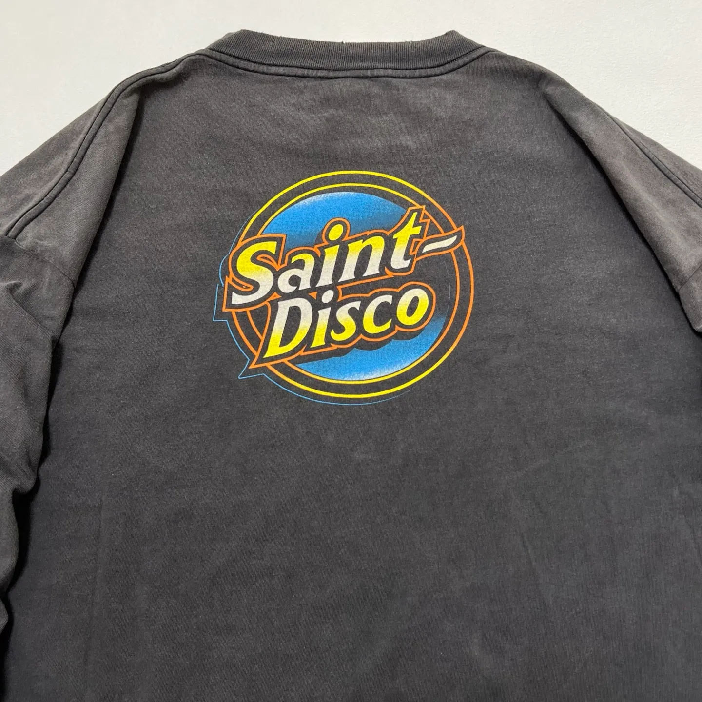 SAINT Mxxxxxx x TEFLON DISCO SAINT DISCO ML_LS TEE/BLK Eagle Feather Spider Web Distressed Long Sleeve S-XL Ready-to-wear Assute dyeing, water spray fading treatment, customized TEFLON DISCO co-branded accessories, hand-splashed ink, wormhole fraying treatment, genuine level printing process